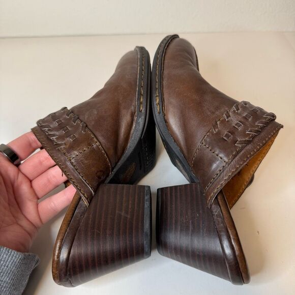 Born Brown Western Leather Mules Size 9 - Picture 6 of 9
